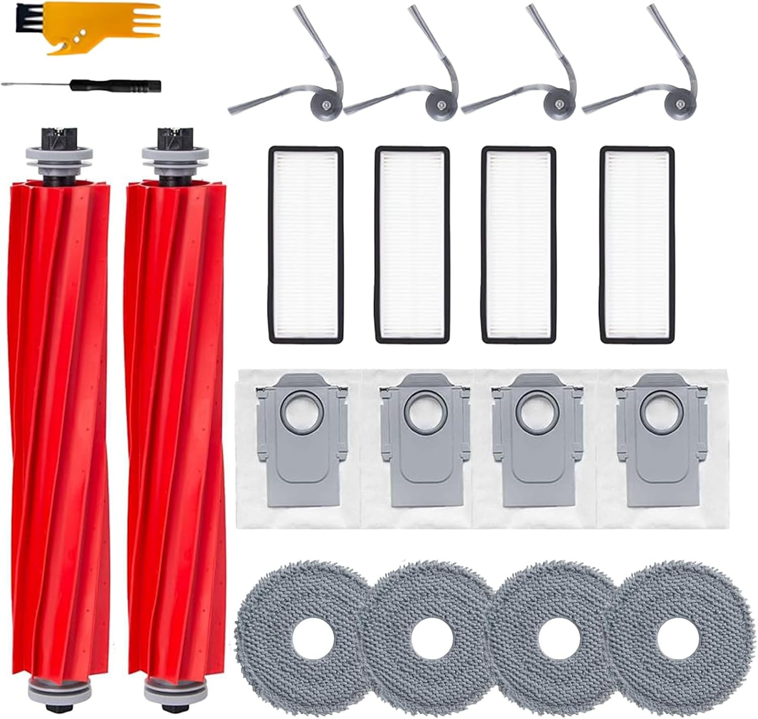 20-Piece Replacement Parts Kit for Roborock QV35A/QV35S, QR798/QR598 Robot Vacs