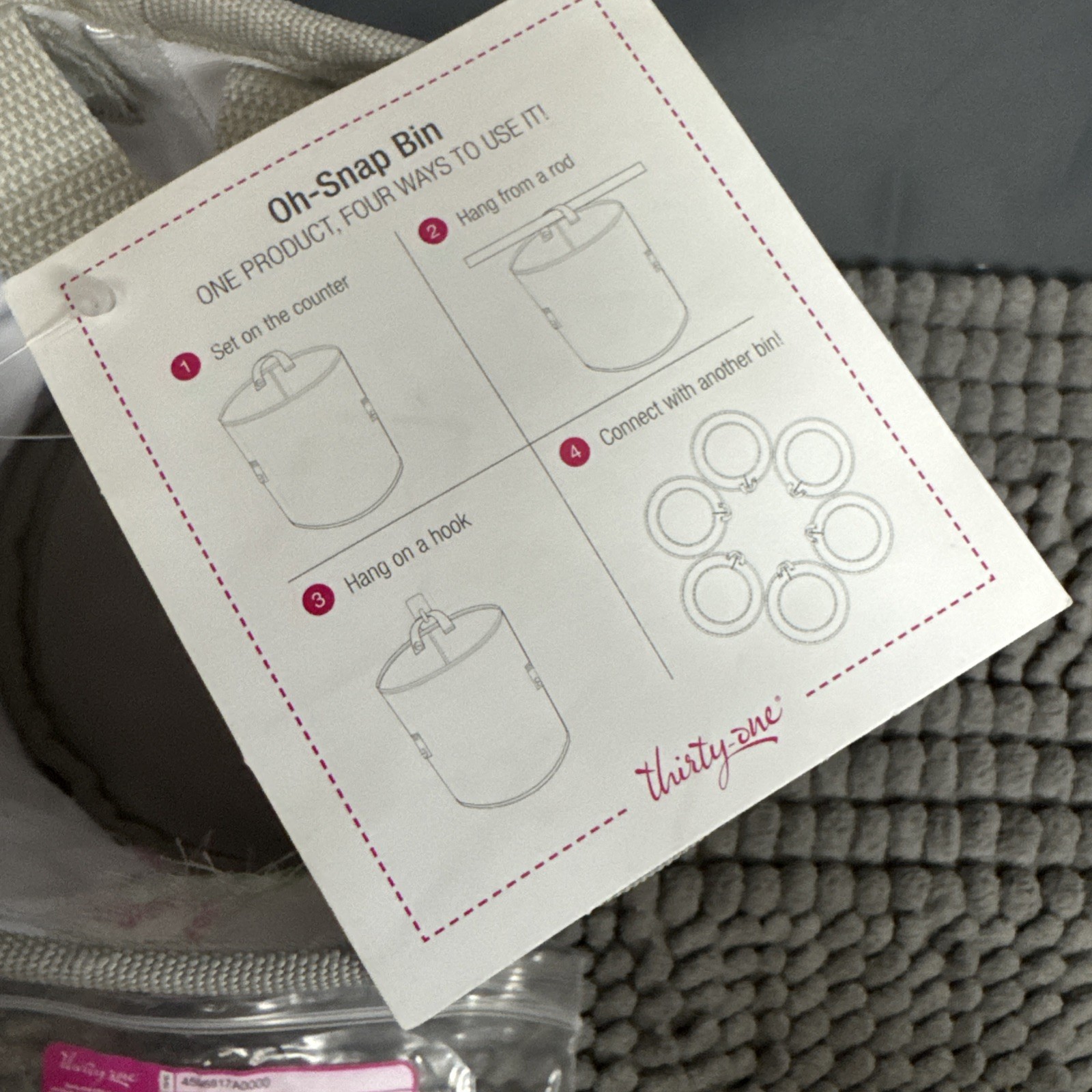 Thirty-One Gifts – Oh-Snap Canvas Bin – Dancing Diamond-Embroidery – Ice Cream