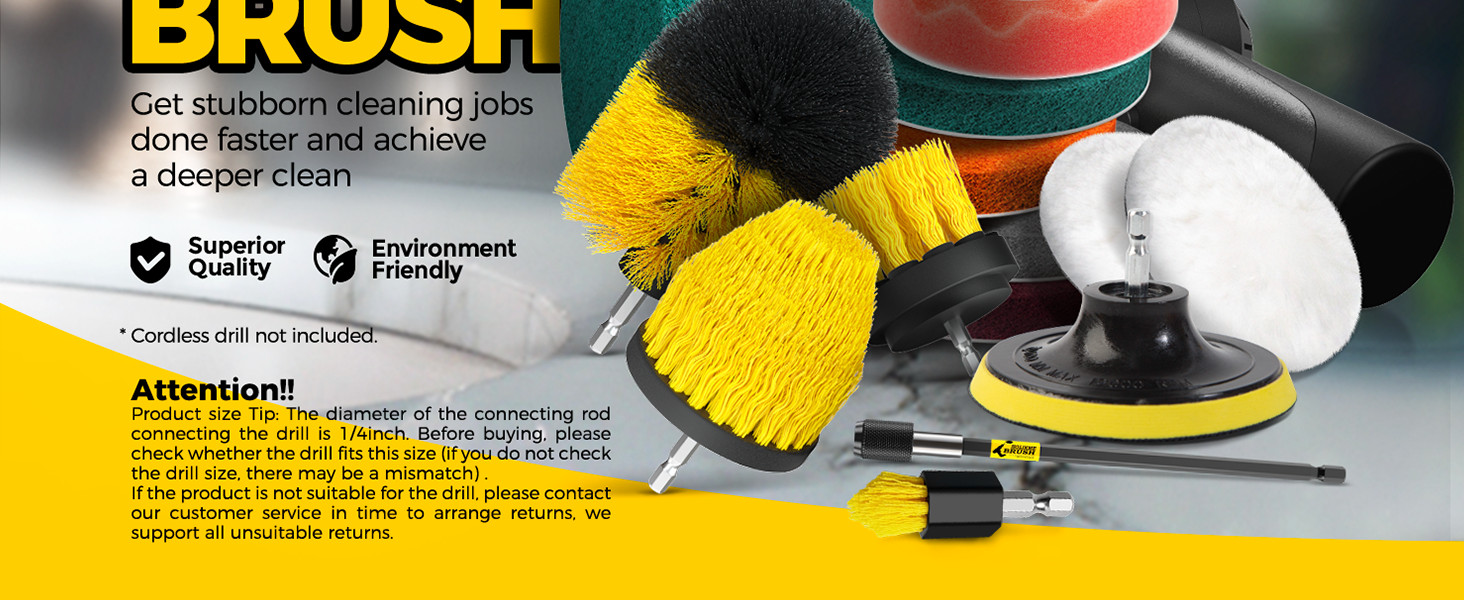 6Pack Drill Brush Power Scrubber Cleaning Brush Extended Long Attachment Set All