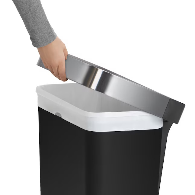 simplehuman 45 Liter Rectangular Step Can Soft Close Lid Black Plastic New (74 k