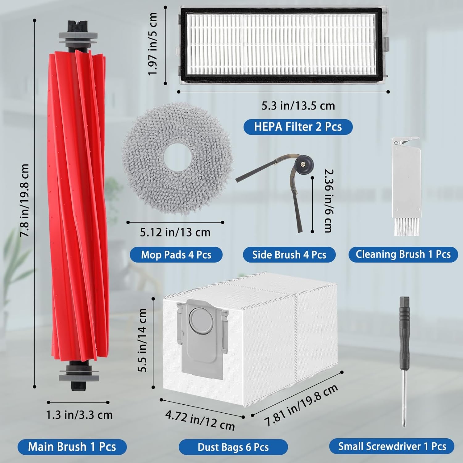 Accessories Replacement Kit for Roborock Qrevo Serie – QV 35A/QV 35S, QR 598/…
