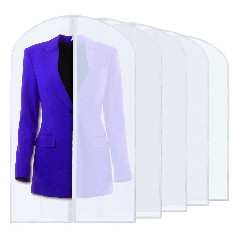 4Pcs Clothes Coat Protect Garment Cover Bags Suit Storage Bags Zipper Dress USA