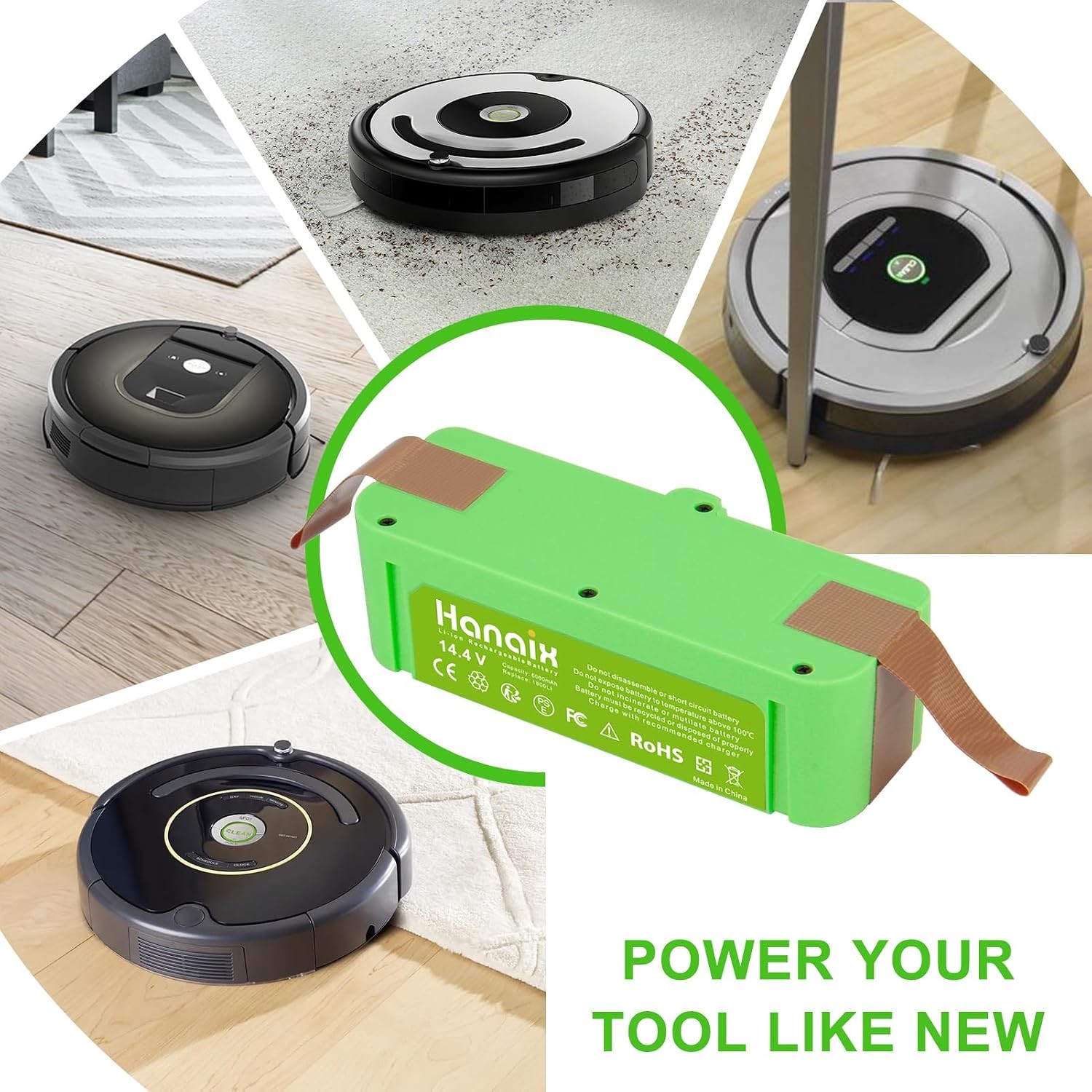 6000mAh Battery for iRobot Roomba 960 980 981 970 965 801 805 850 860 870 877