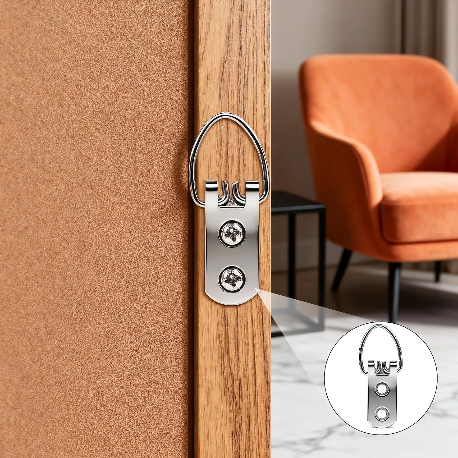Durable 20 Pcs D Ring Picture Hangers with Screws – Stainless Steel Hanging Kit