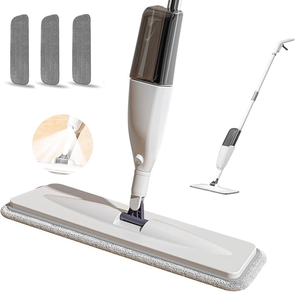 Spray Mop with 3 Washable Pads Refillable Bottle 360° Microfiber Floor Cleaner