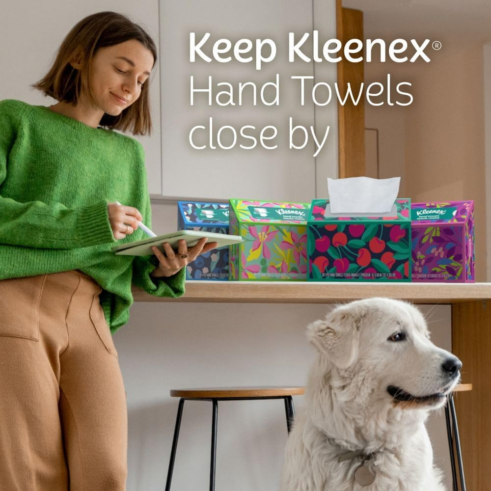 Disposable Paper Hand Towels, 6 Boxes, 60 Tissues per Box (360 Total Tissues), P