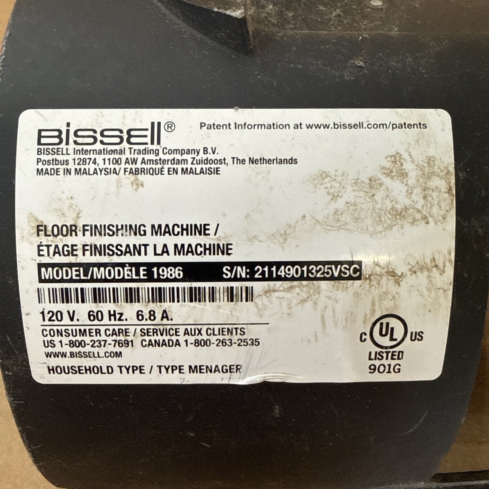 Bissell Proheat 2X Revolution Pet Pro 1986 Genuine replacement wheel 2