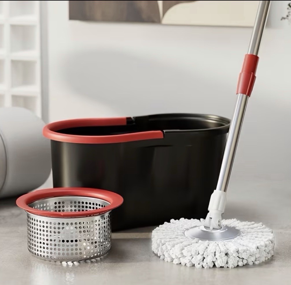360 Spin Mop Bucket System Hands Free Self Wringing w/ 3 Microfiber Mop Heads