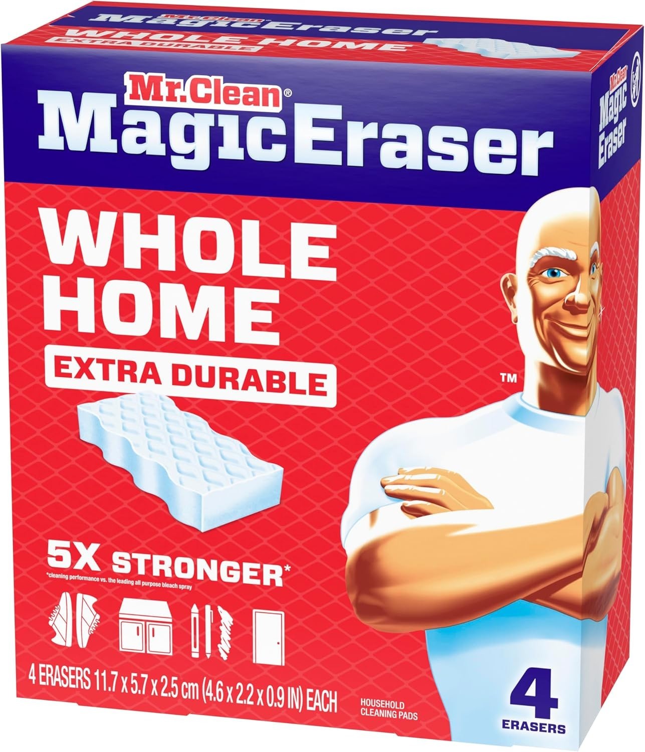 Mr. Clean Magic Eraser Original Cleaning Pads with Durafoam, White, 6 Count