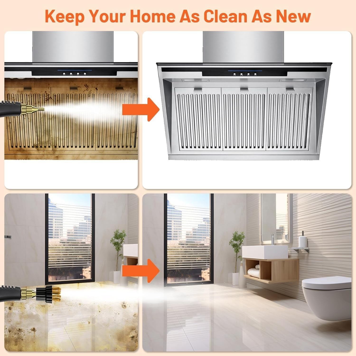 3800W/2500W High-Pressure Steam Cleaner Machine for Household & Car Cleaning