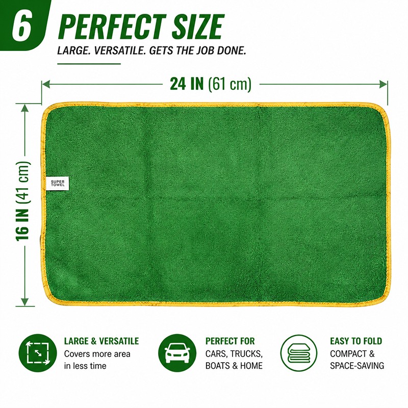 4 Pack Microfiber Car Detailing Towels 16″ x 24″ 380 GSM Lint Free Scratch Free