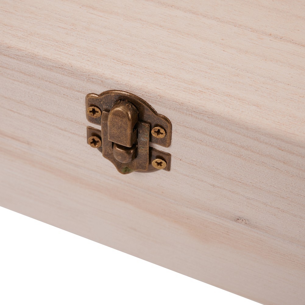 Plain Wood Wooden Square Hinged Storage Boxes Craft Box