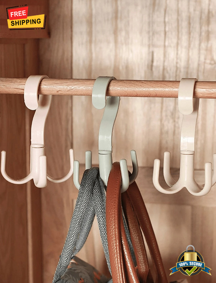 360° Rotating Hook Hanger for Hats, Bags, Scarves – Random Color