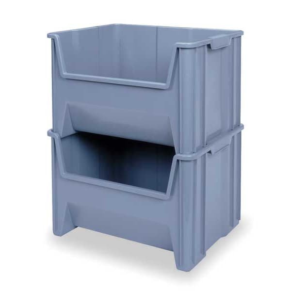 Akro-Mils 13017Grey 75 Lb Hang & Stack Storage Bin, Plastic, 19 7/8 In W, 12