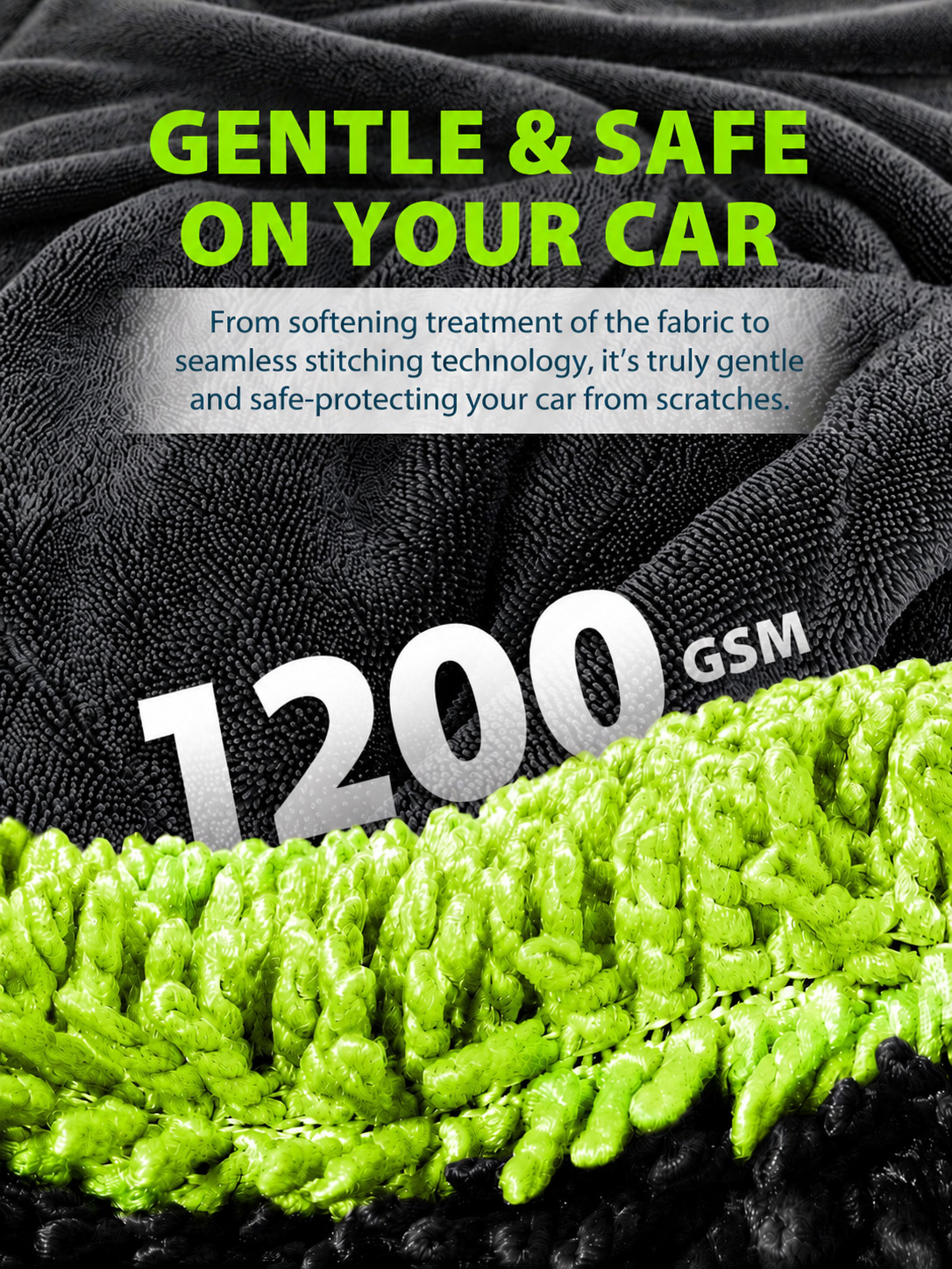48x24in Microfiber Car Drying Towel 1400GSM Streak Free Auto Wash Cloth