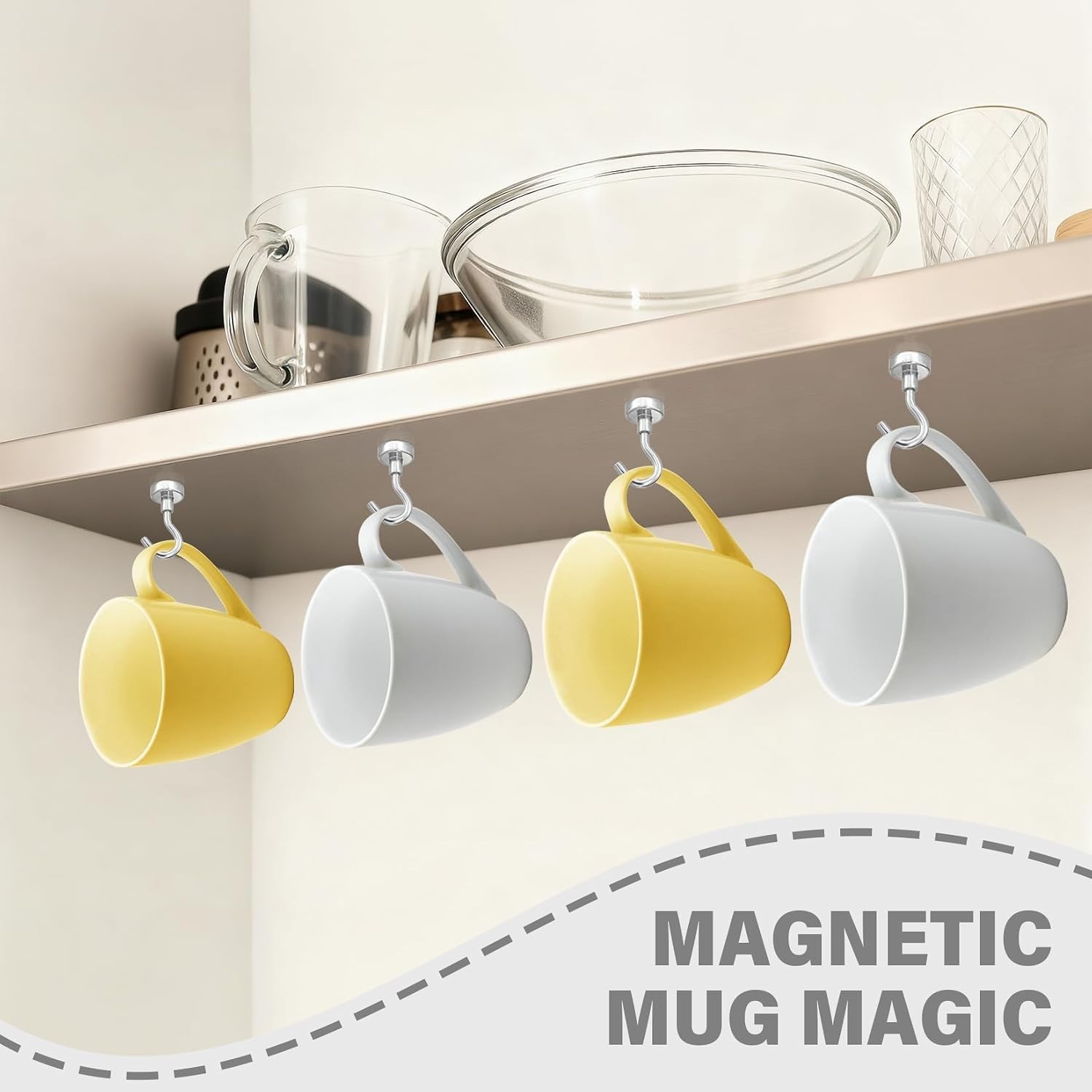 Magnetic Hooks Heavy Duty 30LB Strong Magnets Hanging Silver 8 Pack