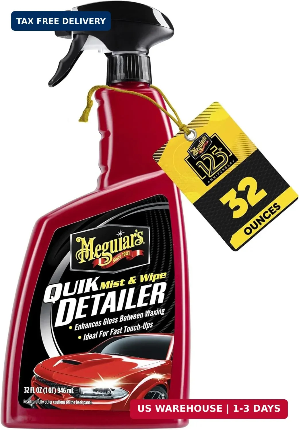 Meguiar’s Quik Detailer, Mist & Wipe Car Detailing Spray, Clear Light Contaminan