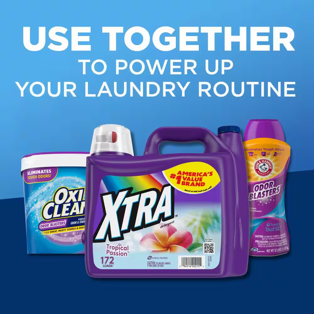 Xtra Liquid Laundry Detergent Tropical Passion Scent 172Loads HE Compatible 2-Pk