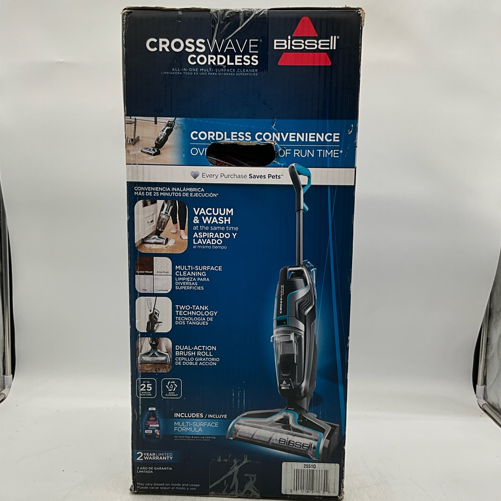 BISSELL CrossWave Cordless 2551Q Vacuum & Wash Multi-Surface New Open Box