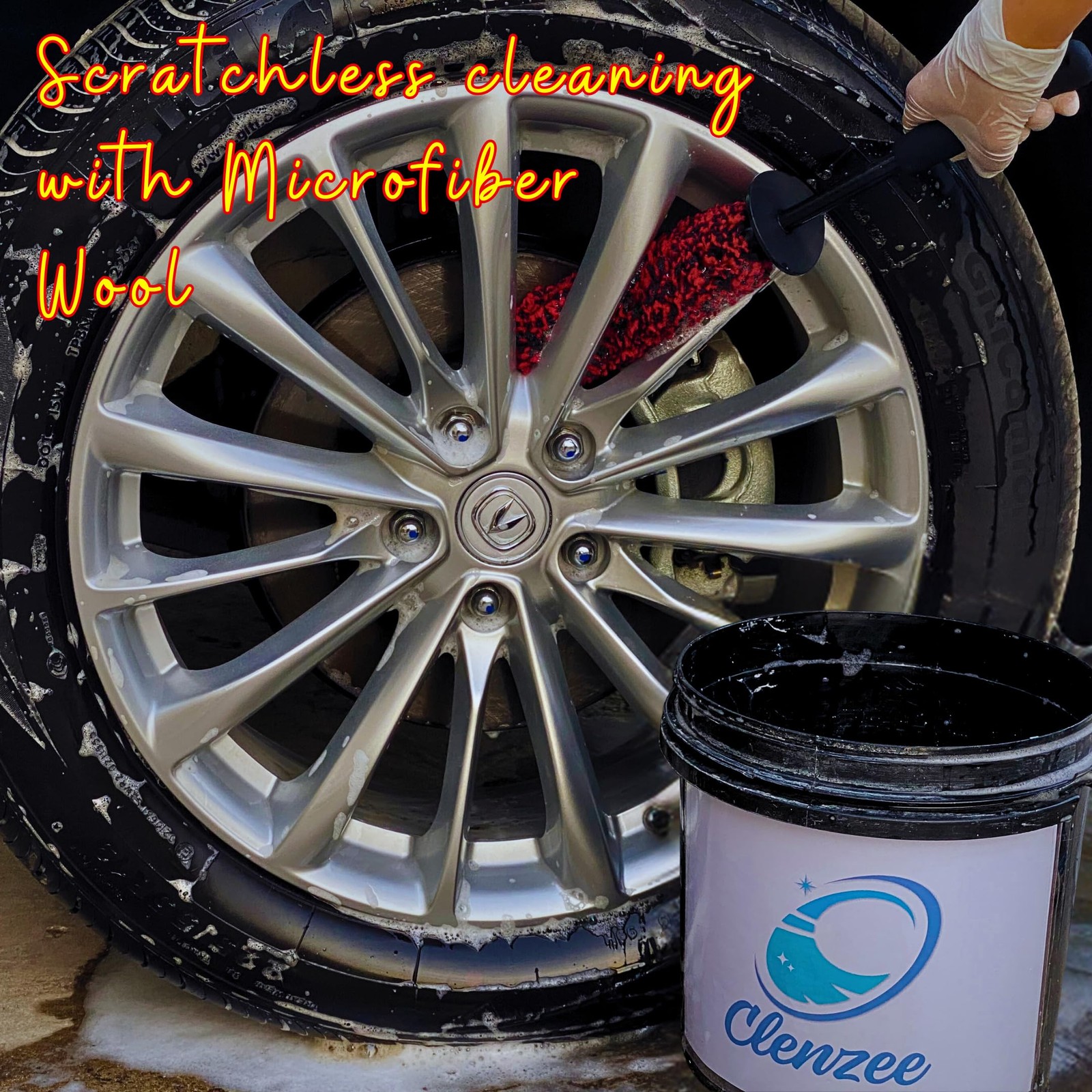 15 Inch Microfiber Wheel Brush Soft NonMetallic Rim Cleaner Car Cleaning