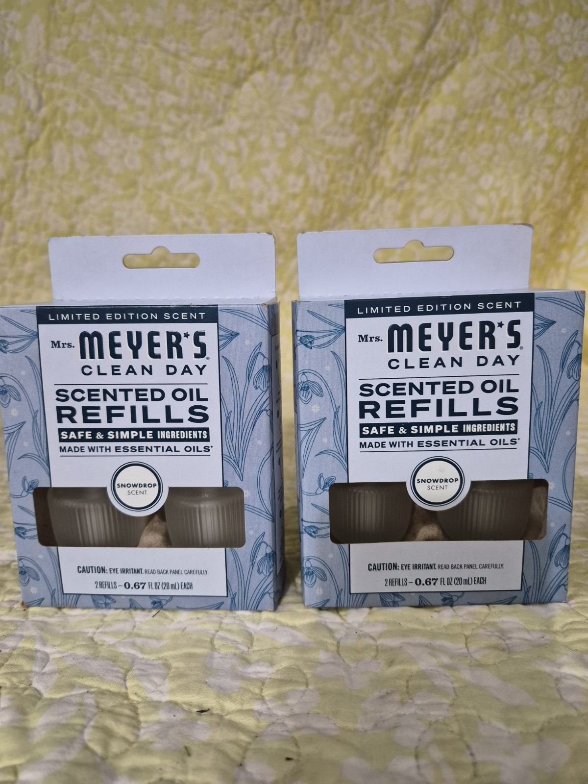 2X Mrs. Meyer’s Clean Day Premium Scented Oil Refill 2 Pack Snowdrop Limited