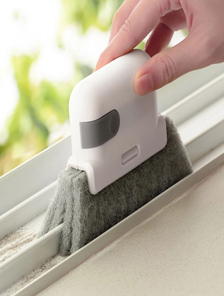 1 pc Detachable Plastic Window Groove & Gap Cleaning Brush for Home Use