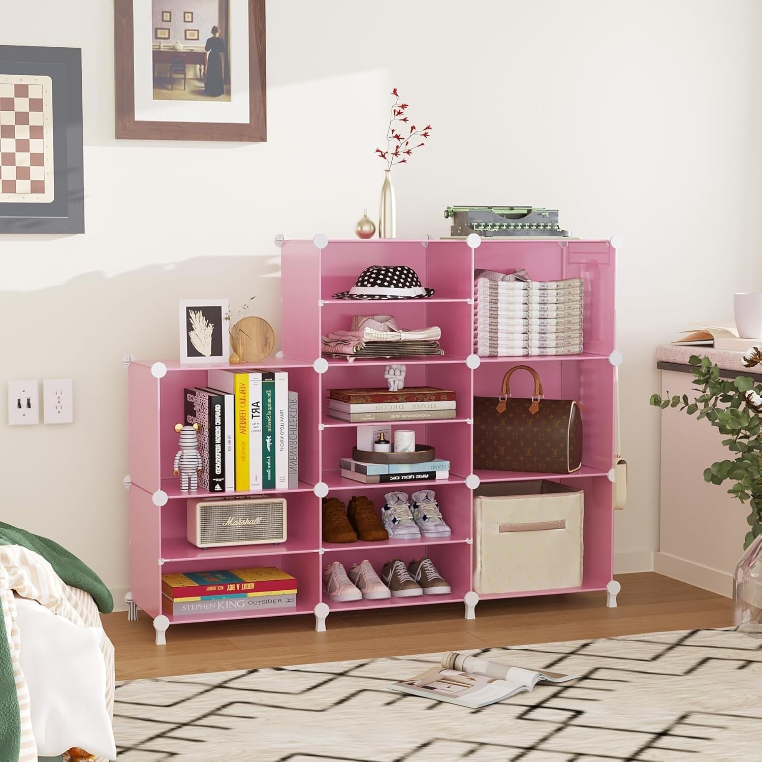 Modular 8-Cube Storage Organizer | Stackable & Lightweight for Modern Living