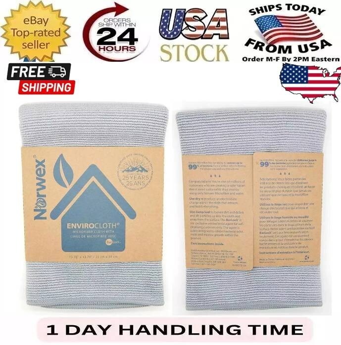 2 PCS (2 packs) Norwex Enviro Cloth Gray (Graphite) FAST FREE SHIPPING