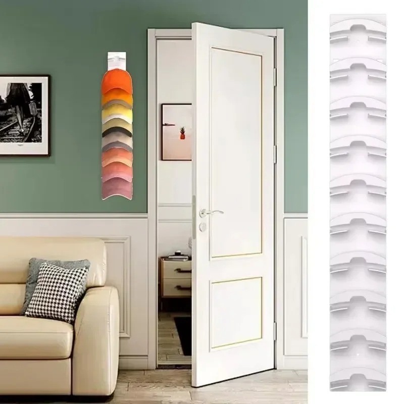 1pcs Wall-Mounted Hat Organizer Rack – 10 Grids Space-Saving Hat Hanger – NEW
