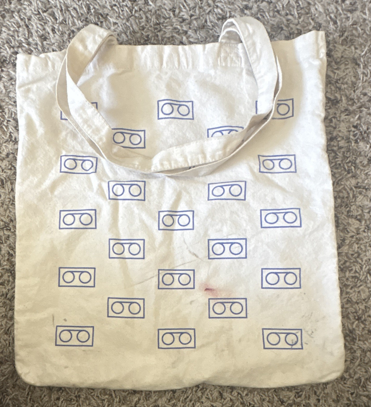 Lucy Dacus Home Video Reusable Tote Bag White/Blue Print