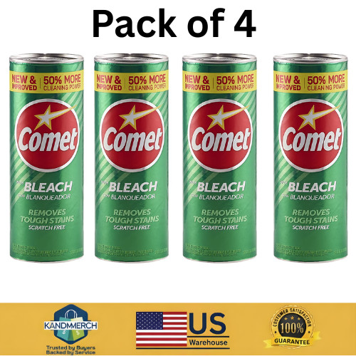 Comet Cleaner with Bleach 21 oz All Purpose Removes Stains 4 Pack