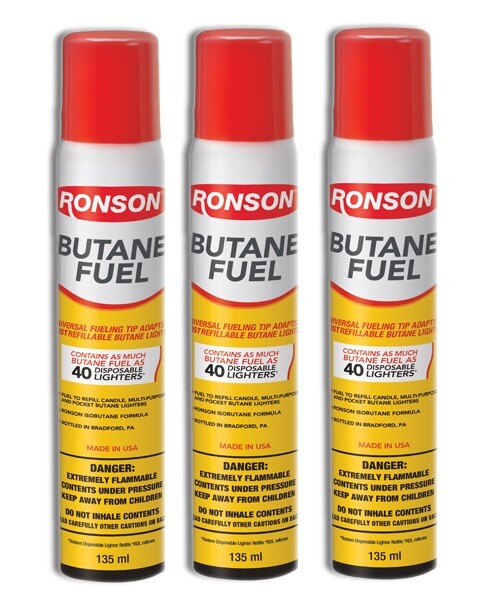 Ronson Lighter Butane Fuel 3 pack 2.75oz – 78gm