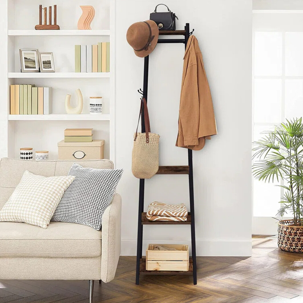 Industrial Metal Coat Garment Rack Stand Entryway Hall Tree Hanger Clothes Rails