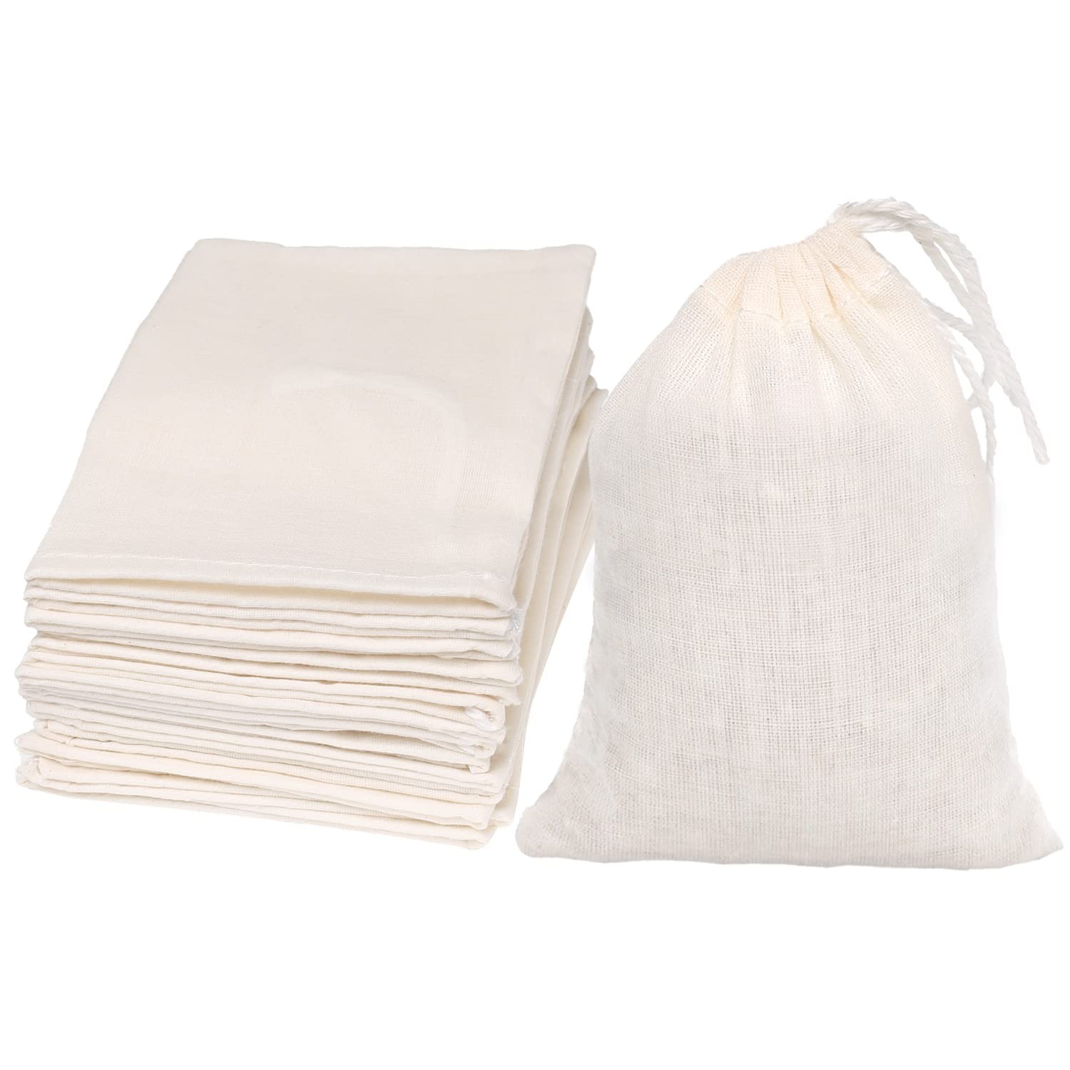 Limko Cotton Bags Muslin Sachet 10 Count (Pack of 1), 3×4 Inch 10 Pack