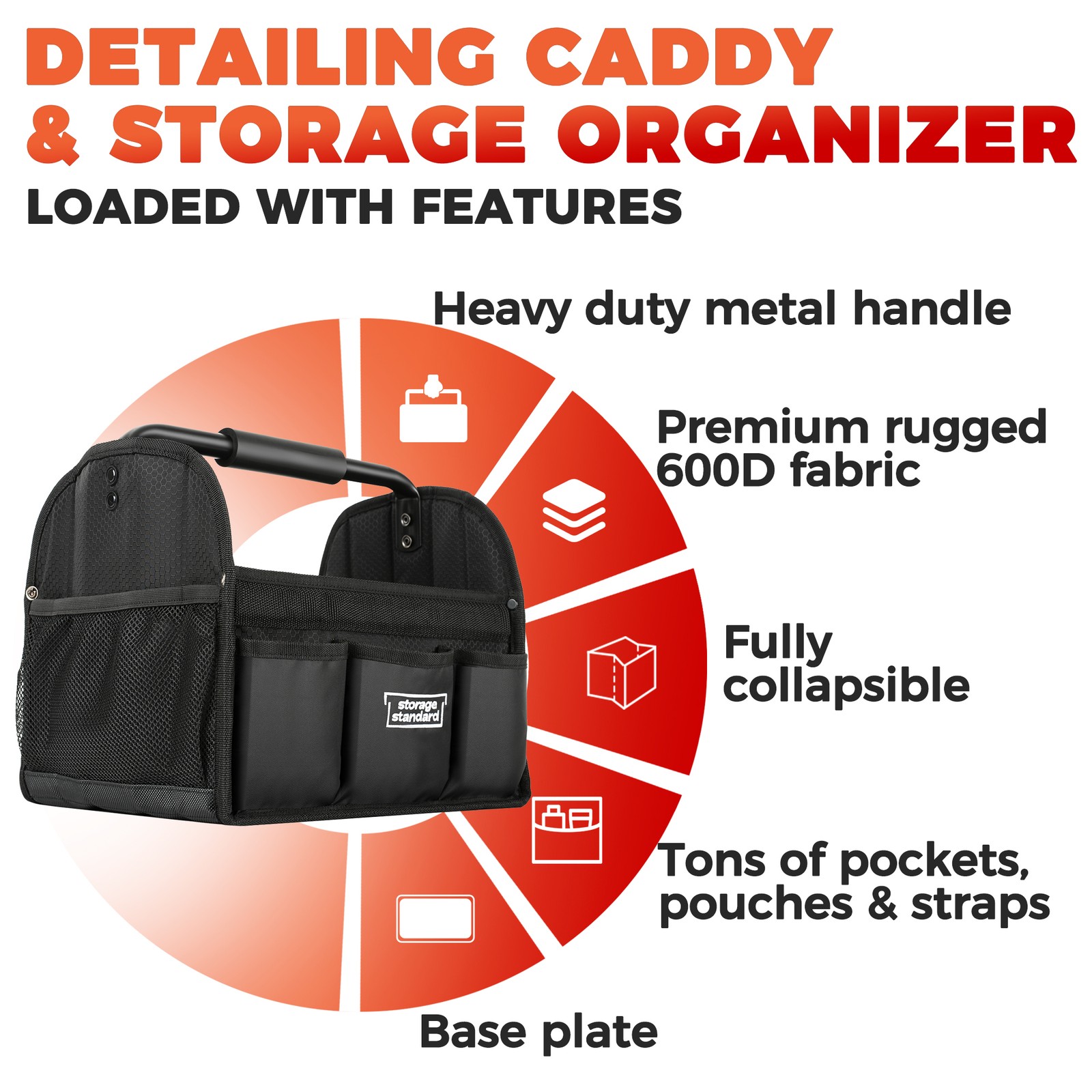 Detailing Caddy Organizer with Handle – Storage, Cars, & Cleaning Caddy