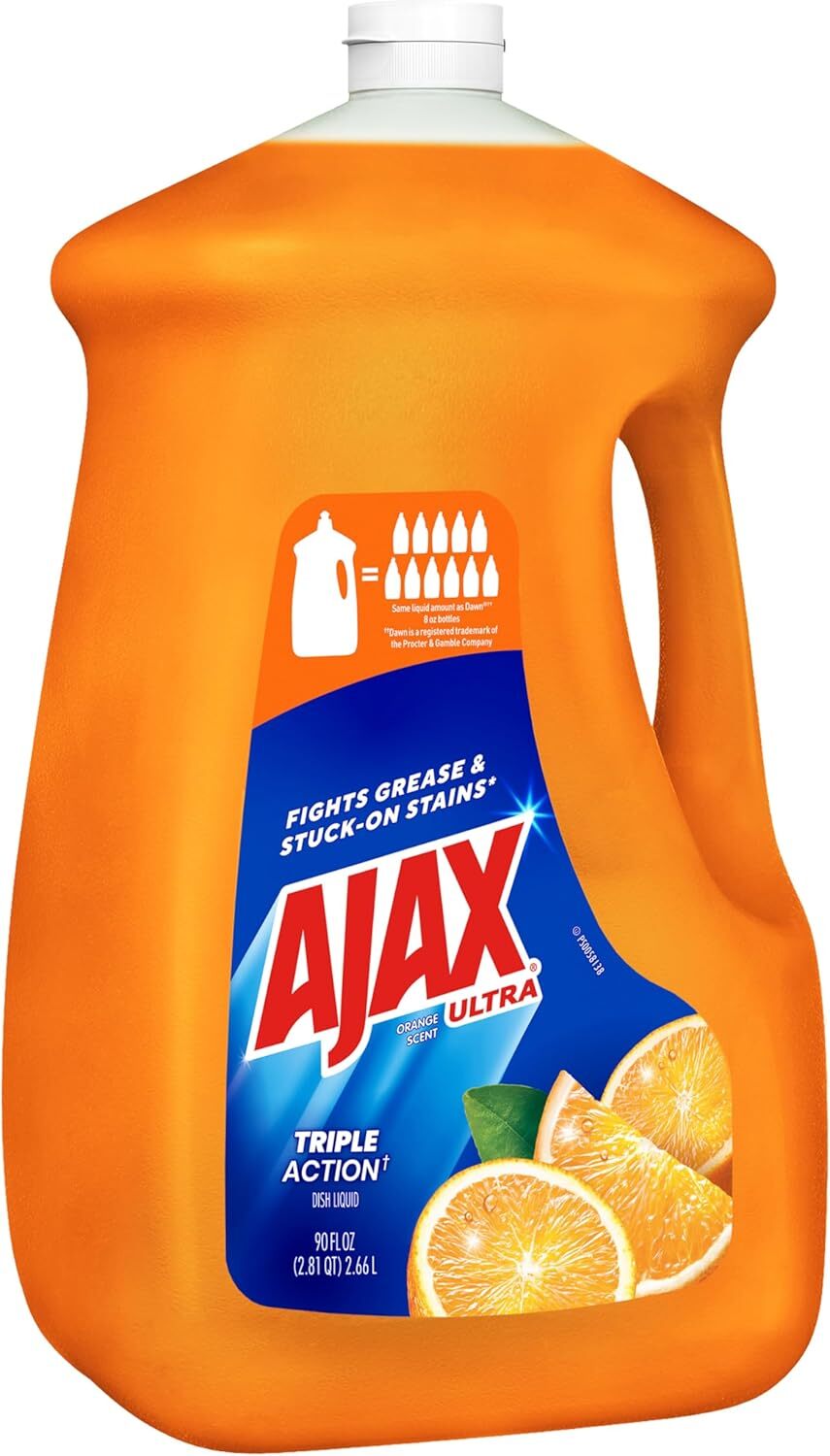 Ultra Liquid Dish Soap Orange Scent, Triple Action, 90 fl oz Bottle
