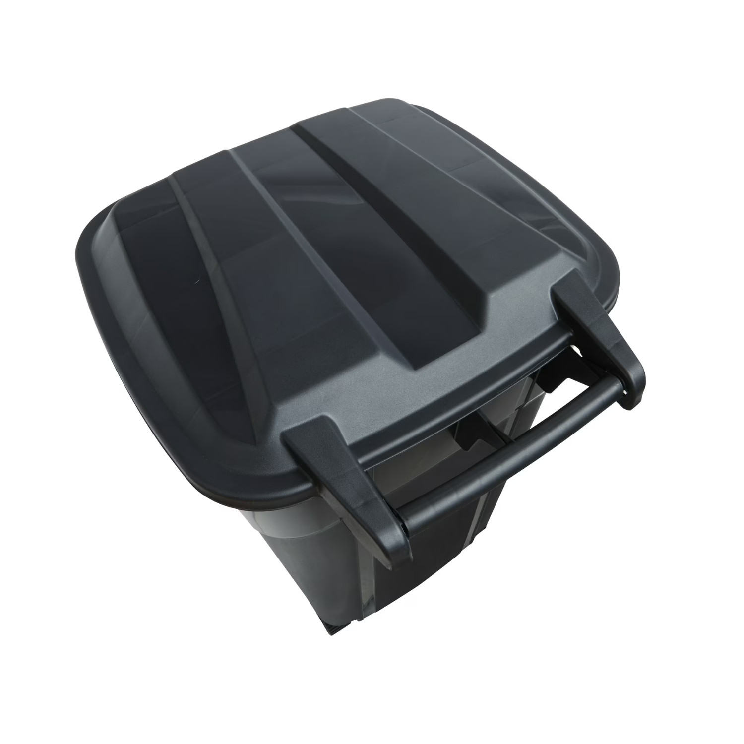 2 Pack Hyper Tough 32 Gallon Rolling Trash Can Heavy Duty Attached Lid Black