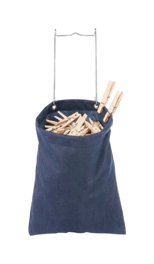 Whitmor 6369-201 Fabric Navy Indoor/Outdoor Wall Mount Hanging Clothes Pin Bag