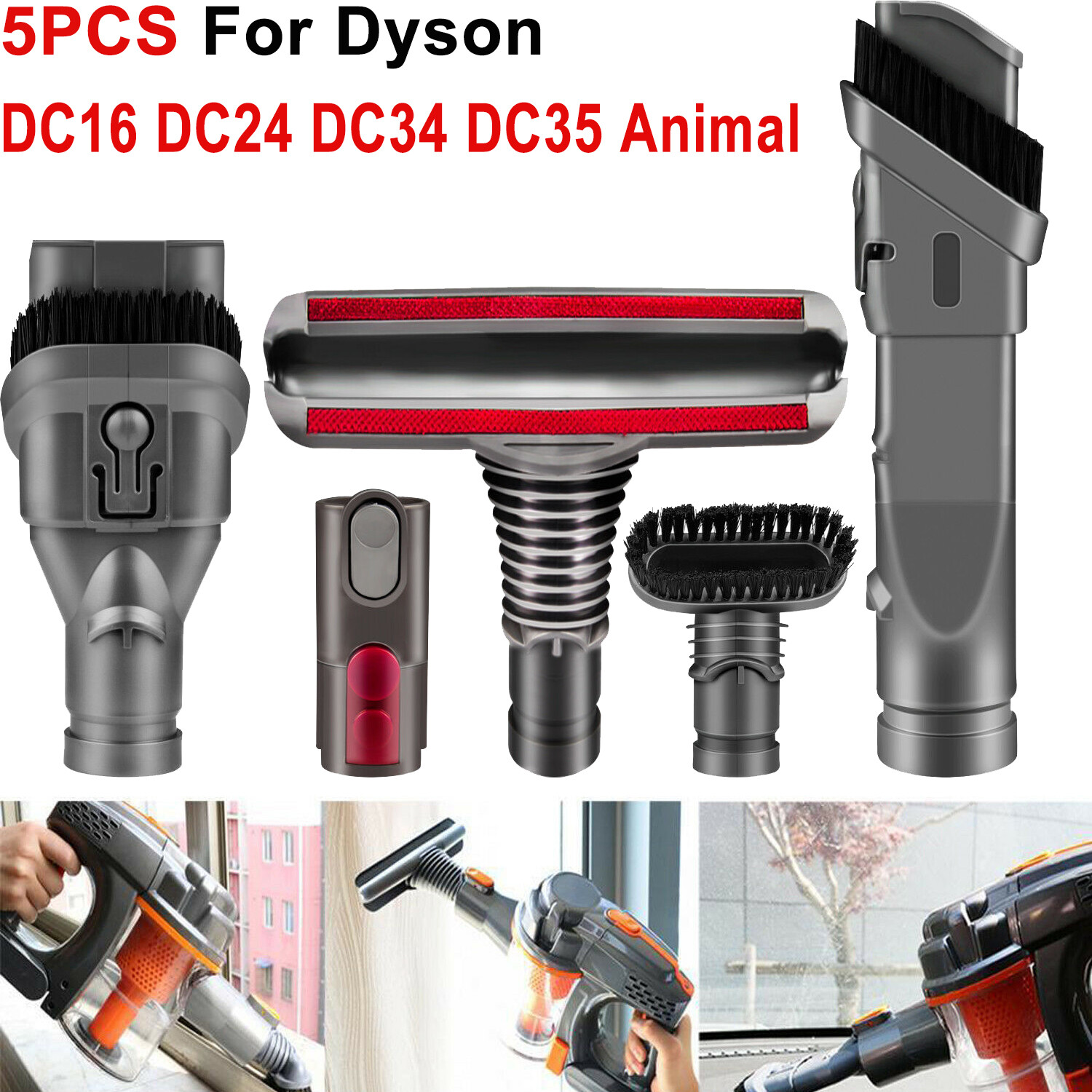 Brush Attachments Kit for Dyson V6 Accessories Fit with DC16 DC24 DC34 DC35 DC59