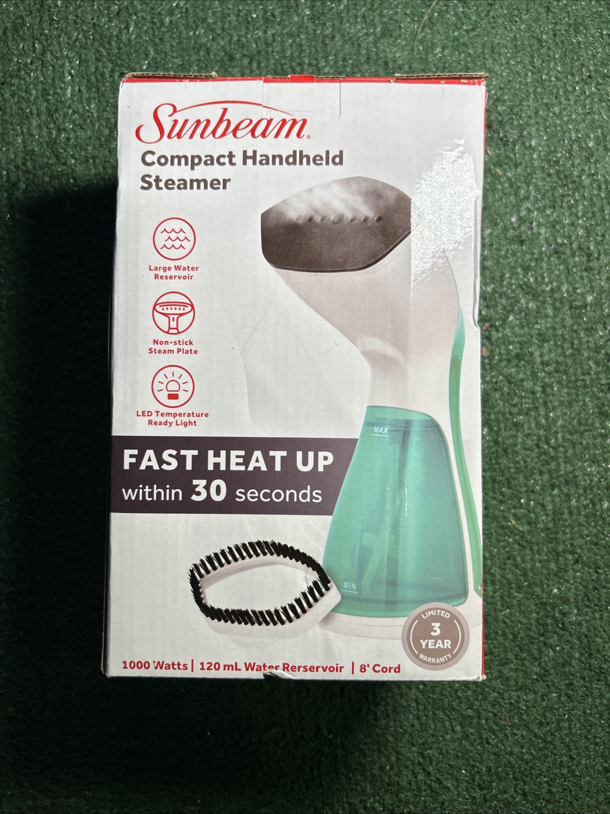 Sunbeam 1000W Compact Handheld Steamer with Brush Attachment