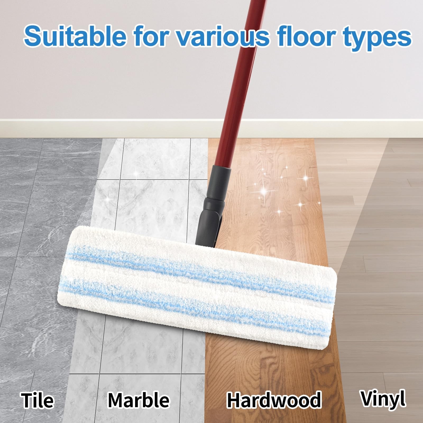 Mop Pads Replacements Compatible with O Cedar H2prO Flat Mop System Microfiber