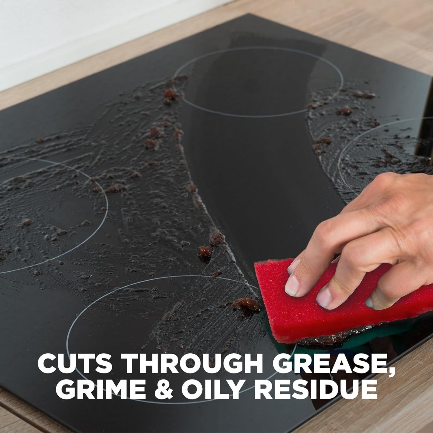 Effortless Grease Removal! 2-Pack Streak-Free Cooktop Cleaning Spray & Cloth