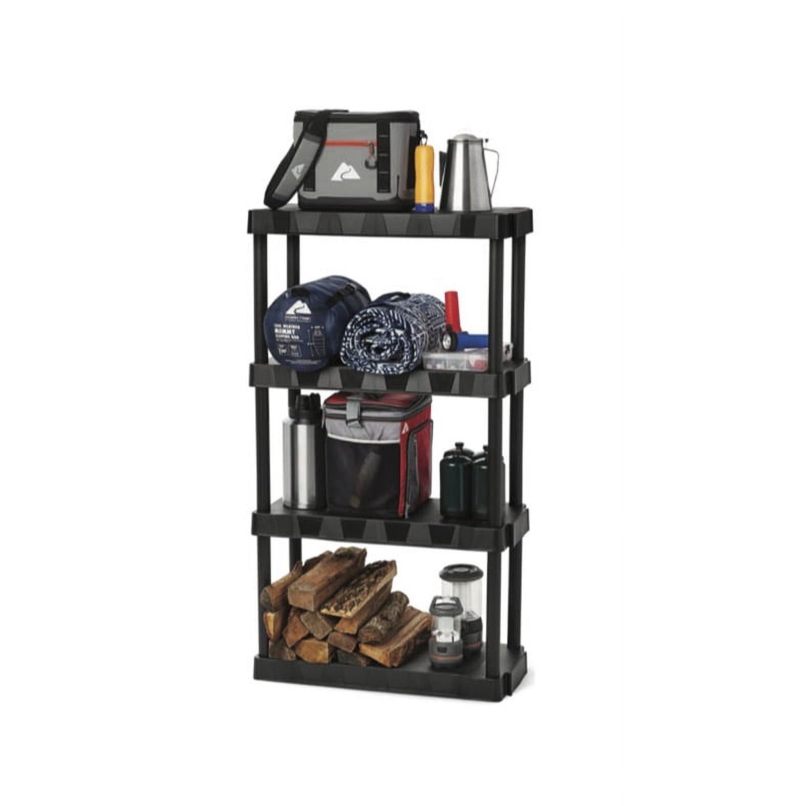 Hyper Tough 4 Shelf Plastic Shelving Unit 13.88″ (D) x 30″ (W) x 56.2″ (H),Black