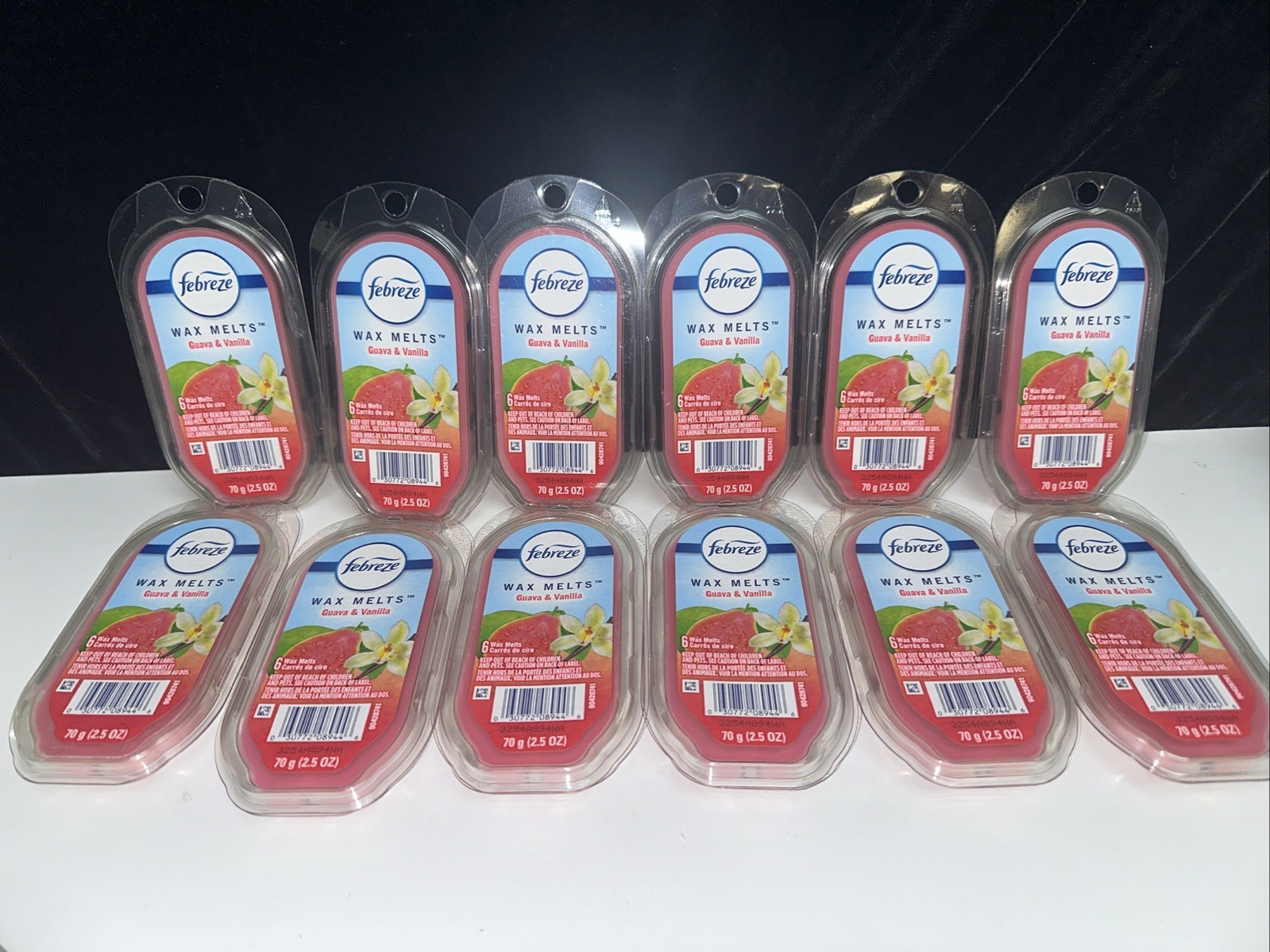 12 PACK Febreze GUAVA & VANILLA Wax Melts Air Freshener 36 TOTAL FREE SHIP