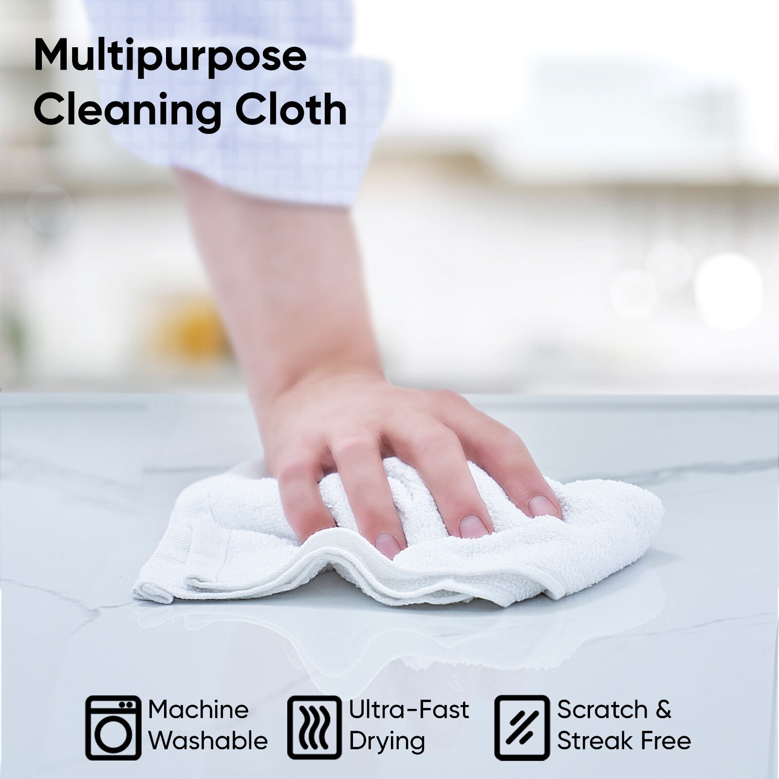 Superio Terry Towel White Facial washcloths 100% Cotton 12″ Cleaning Rags (36pc)