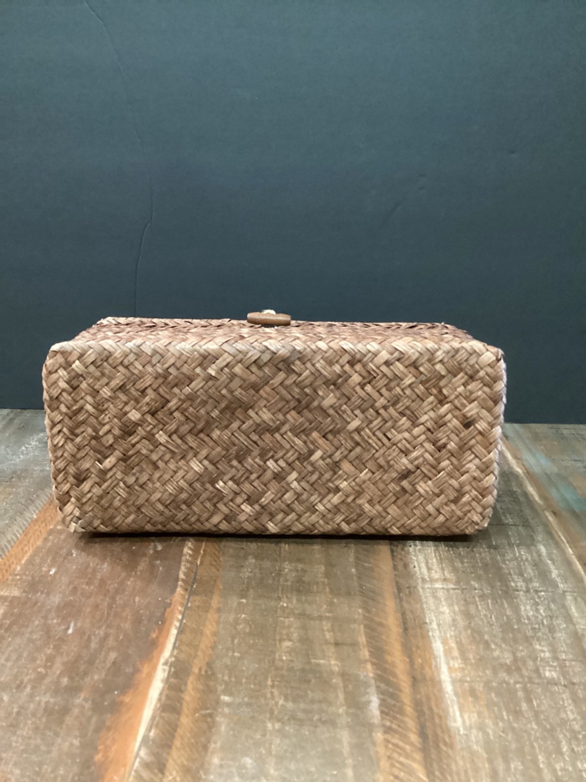 Brown Rectangular Woven Seagrass Wicker Tissue Box Holder Cover