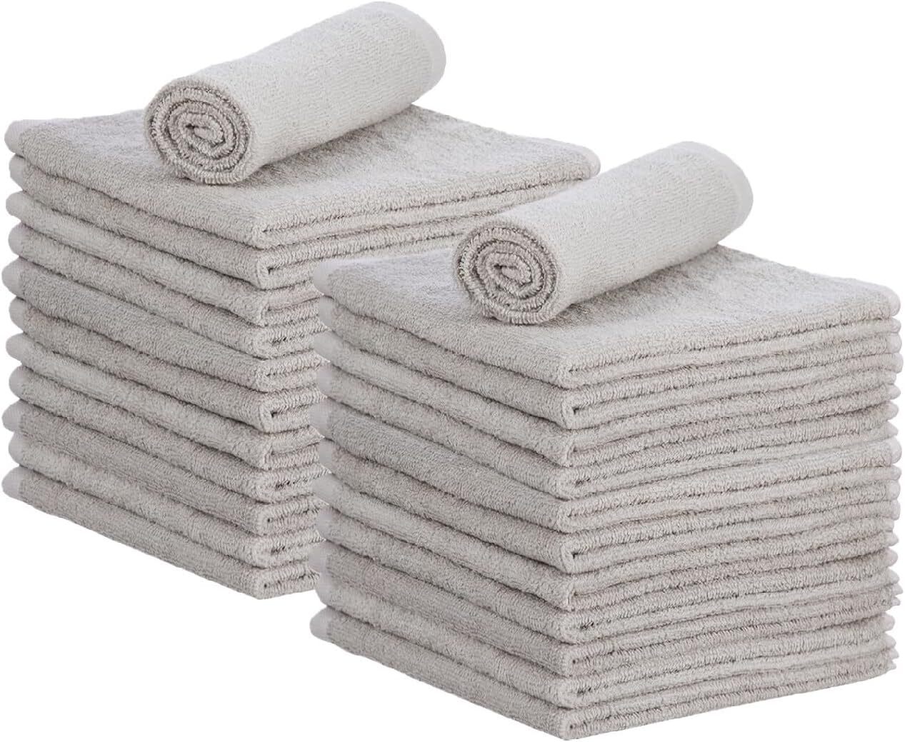 Superio 100% Cotton Terry Cloth 16″ Cleaning Rags, Facial Washcloths, 24 pack
