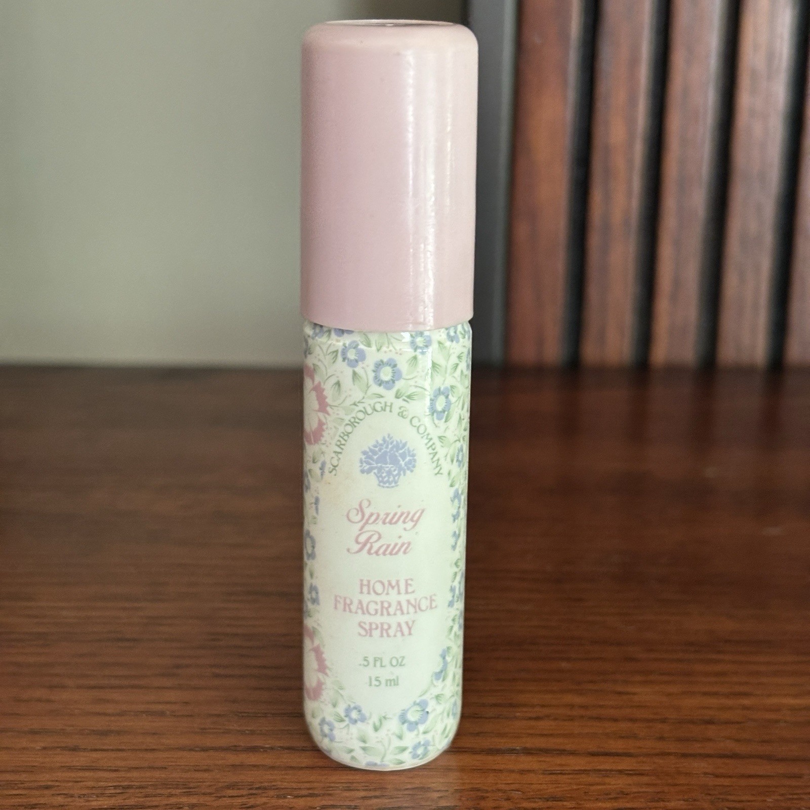 Scarborough & Co Spring Rain Home Fragrance Spray .5 Fl Oz Mini Bottle Vtg Used