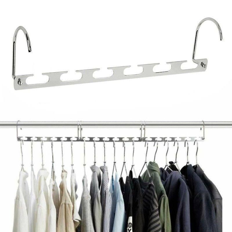 6 Pack Space Saving Clothes Hangers Metal Closet Organizer Hooks