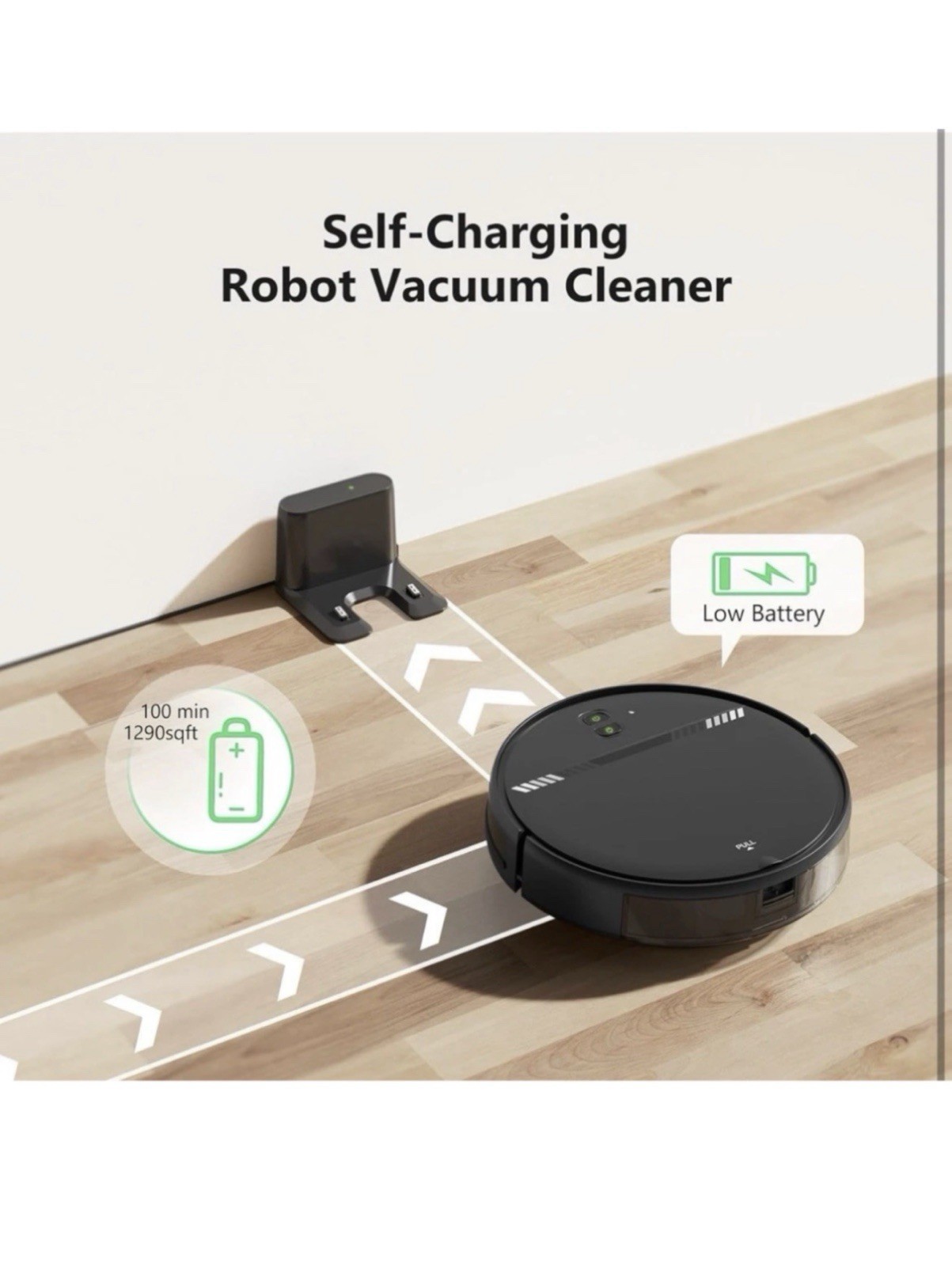 BR151 Robotic Cordless Bagless Vacuum Cleaner Wi-Fi Connectivity – Black